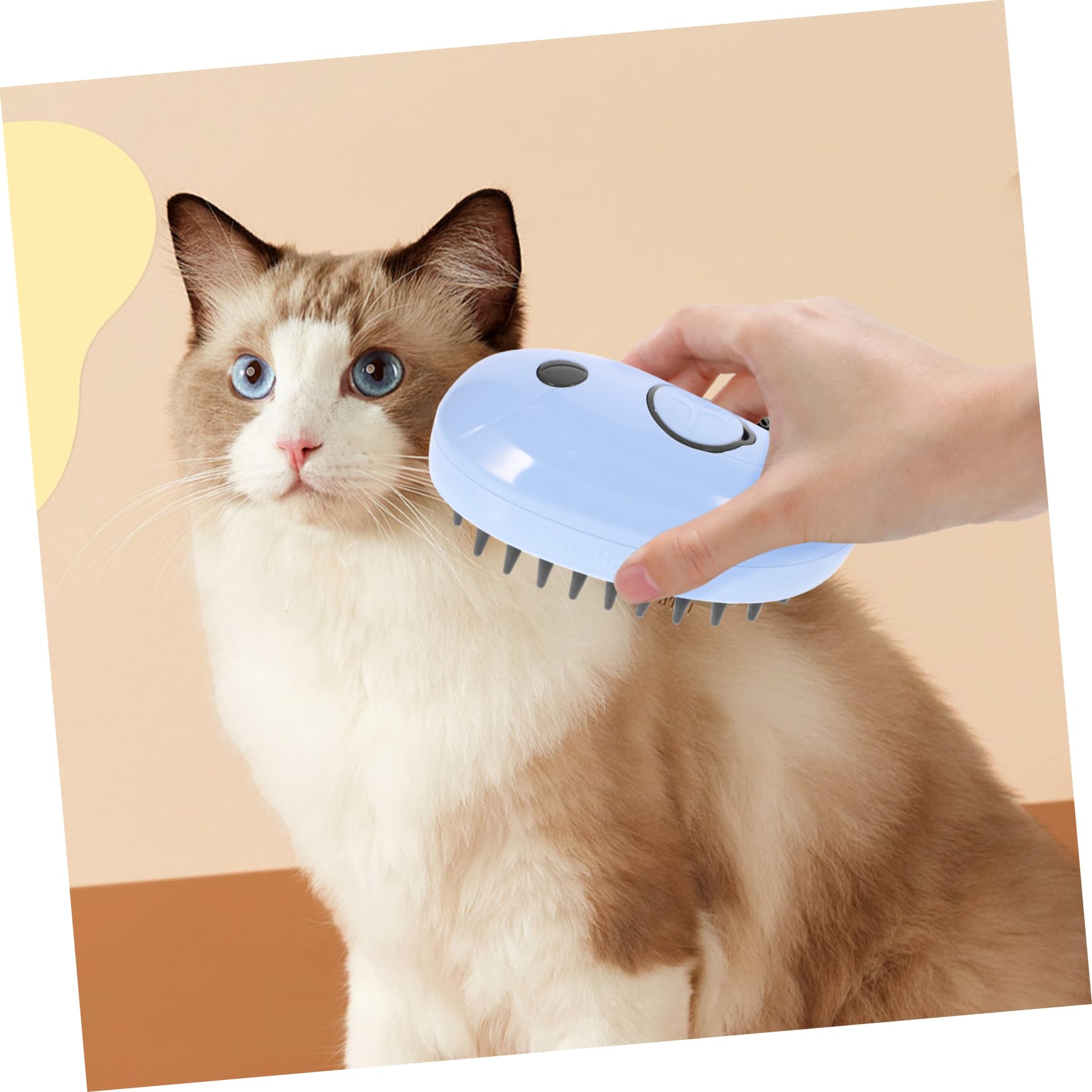 Mipcase 5pièces Brosse à Vapeur Multifonctionnelle Pour Brosse De Bain Auto-nettoyante Outil De Toilettage Massage Pour Animaux Couleur Bleue
