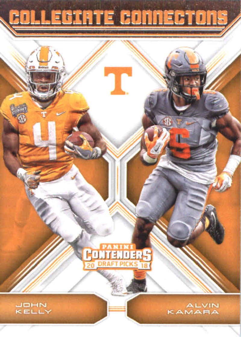 2018 Panini Contenders Draft Picks Collegiate Connections #7 Alvin Kamara/John Kelly Tennessee Volunteers Football Card