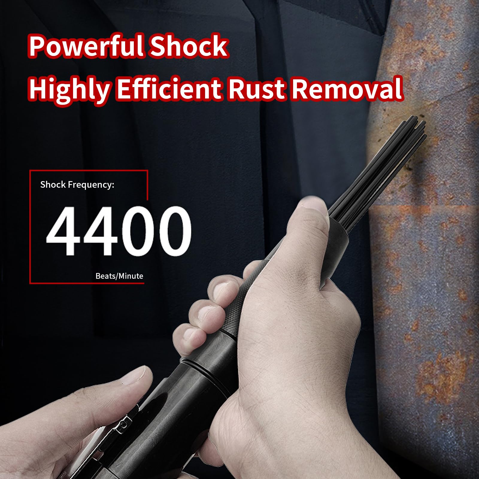 Mini herramienta neumática removedora de óxido, 4400 rpm removedor de corrosión de Pintura de óxido, pistola de soldadura de eliminación de aire de 12 Agujas para eliminación de óxido y suciedad