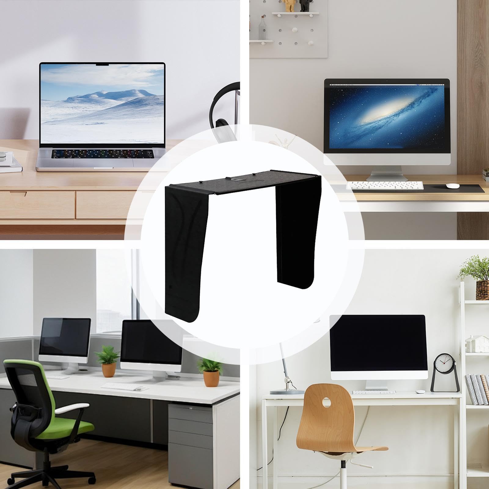 Generico Monitor Hood Schermo Antiriflesso Espandibile per Privacy | Paraluce per Schermo PC Desktop per Uso Domestico Ufficio Streaming
