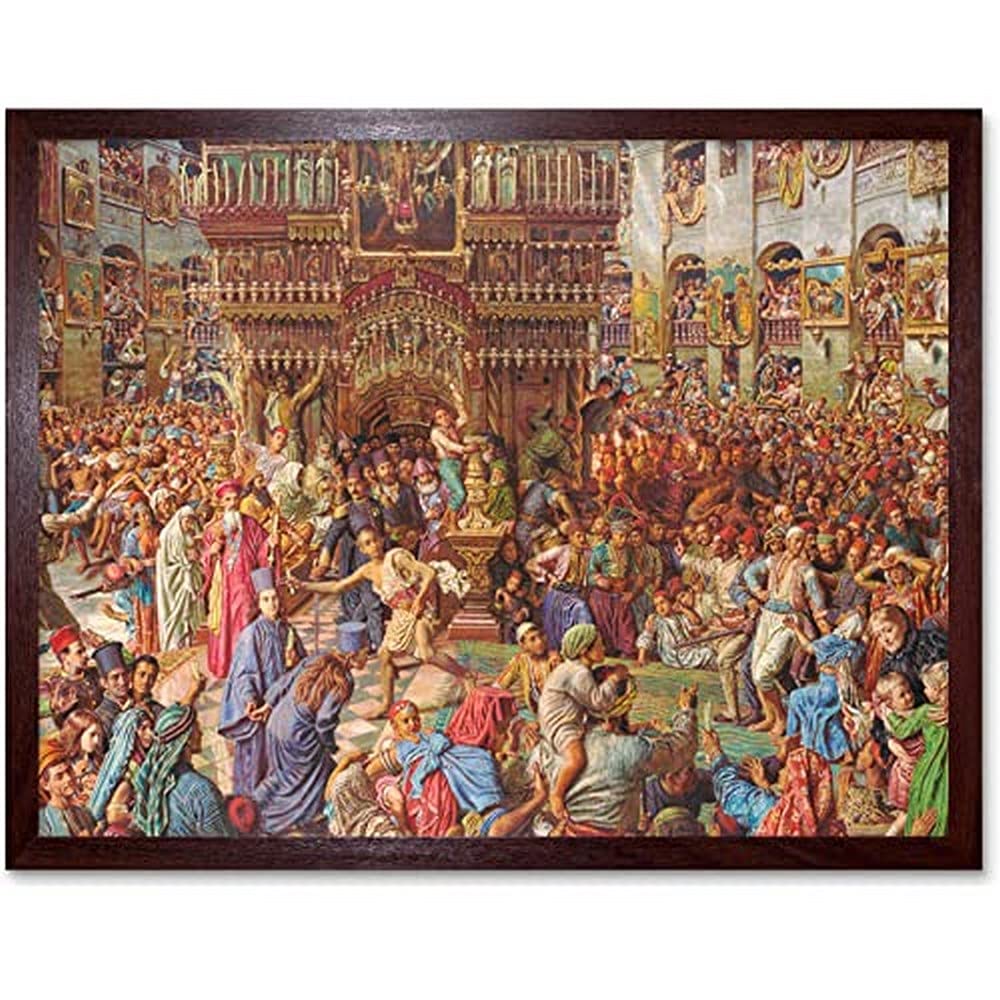 Hunt Miracle Sacred Fire Holy Sepulchre Painting Unframed Wall Art Print Poster Home Decor Premium