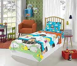 Jogo de Cama Microfibra Solteiro Estampado Mundo Bita 1,40 m x 2,20 m Com 2 peças