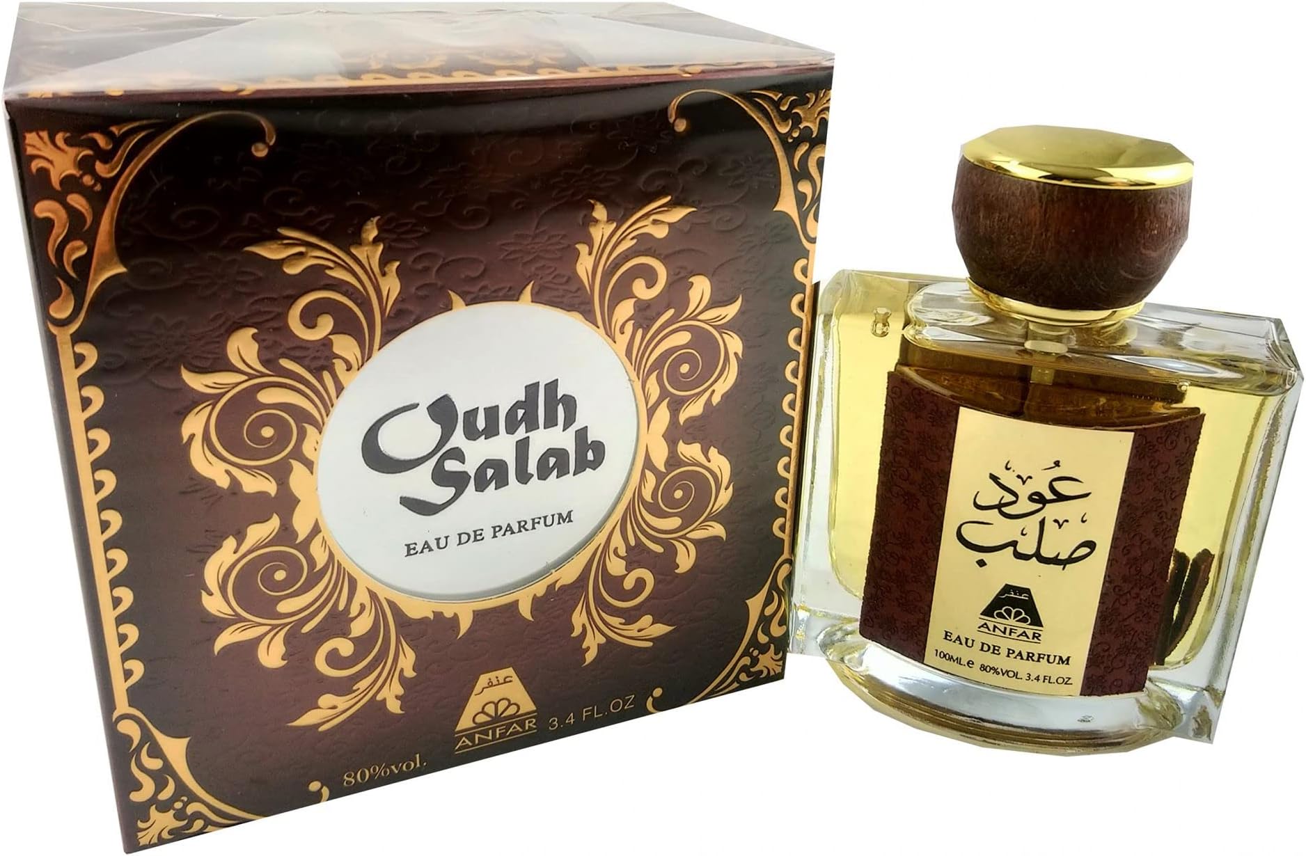 100ml Oudh Salab by Anfar Arabian Oriental Fragrance Genuine Perfume Spray Attar