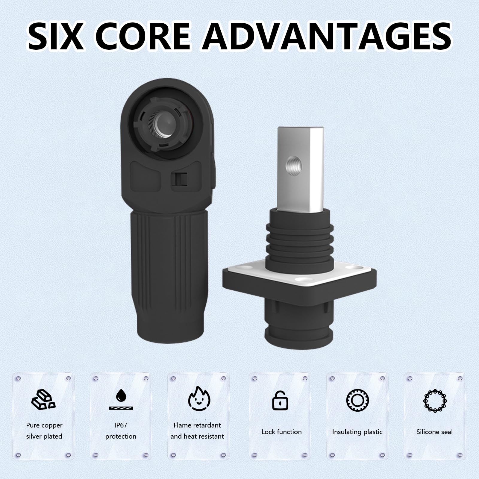 Connettore per Accumulo di Energia Della Batteria, Connettore di Accumulo di Energia Unipolare Connettore di Stoccaggio Della Batteria per Accumulo di Energia Fotovoltaico (Arancione+Nero,120A)
