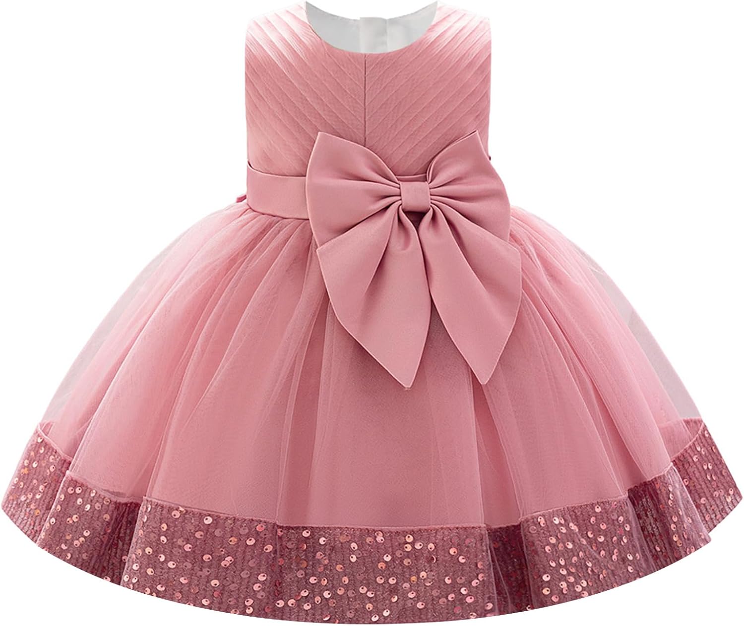IBAKOM Baby Sleeveless 1st 2nd 3rd Birthday Cake Smash Outfits Toddler Girl Formal Wedding Tea Party Pageant Christmas Dress