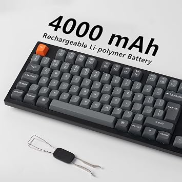 Keychron K10 Max Mechanical Gaming Keyboard, Full-Size, Programmable Macros, Bluetooth 5.1/2.4GHz/Wired, White Backlight, Super Brown Switch, PTB Keycaps, UK Layout - for Windows/Mac/Linux