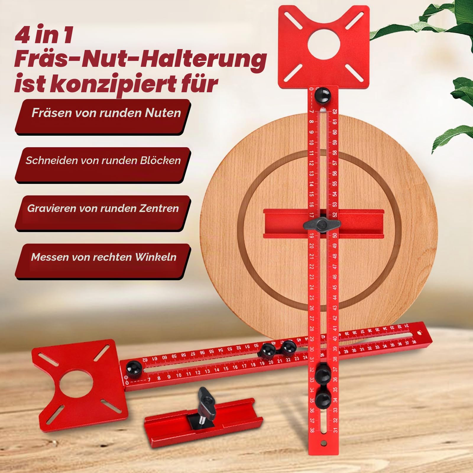 4 in 1 Router Fräsen Nut Halterung, Einstellbare Schrankschablone Werkzeug Aluminiumlegierung Router Fräswerkzeug Schrank Hardware Jig Router Tisch Einsatzplatte für Holzbearbeitung