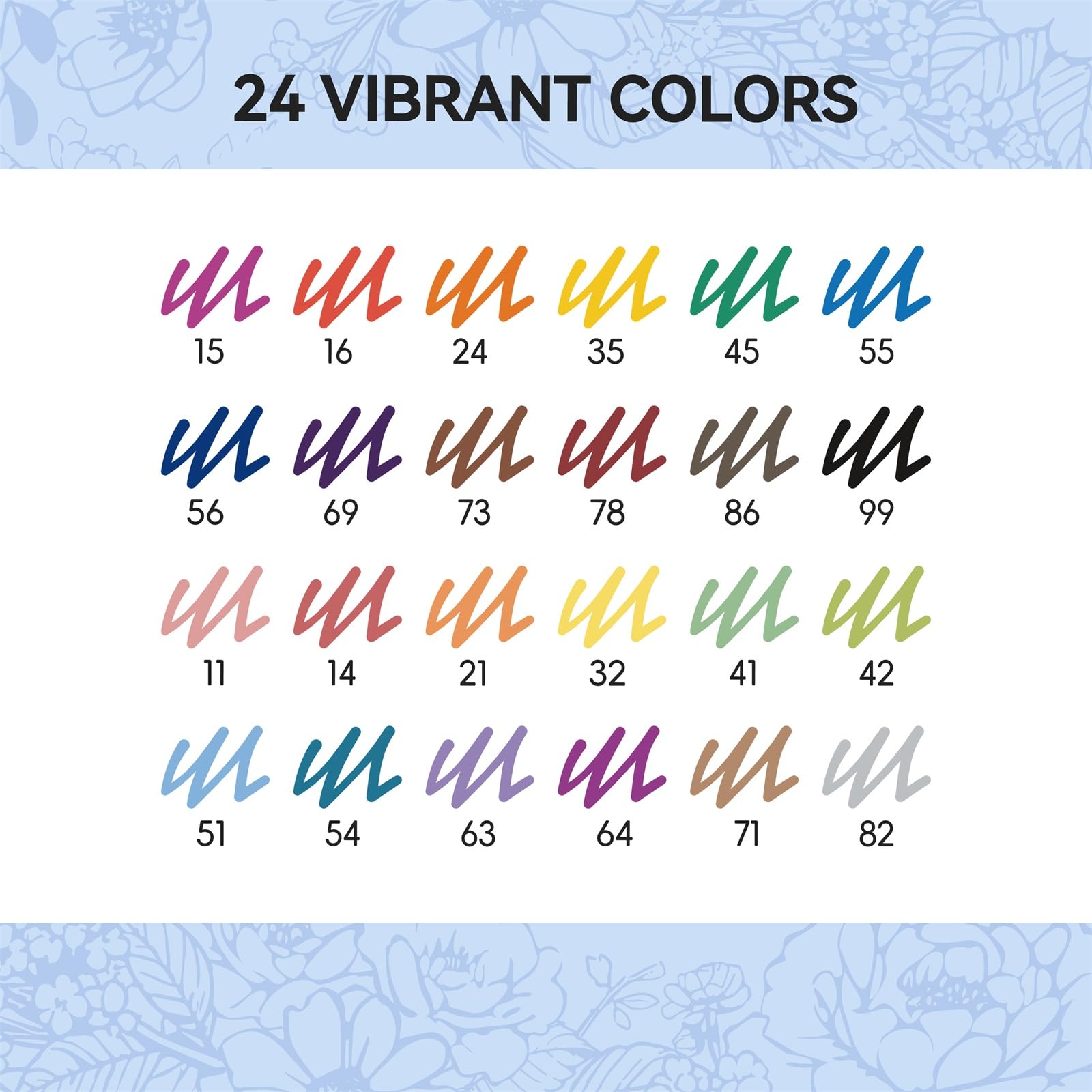 Arrtx Brush Tip Marker Pens, 24 Colors Brush Pens with Flexible Tip, Water Based Assorted Colors for Adult Hand Lettering Journaling Calligraphy Drawing Writing image 7