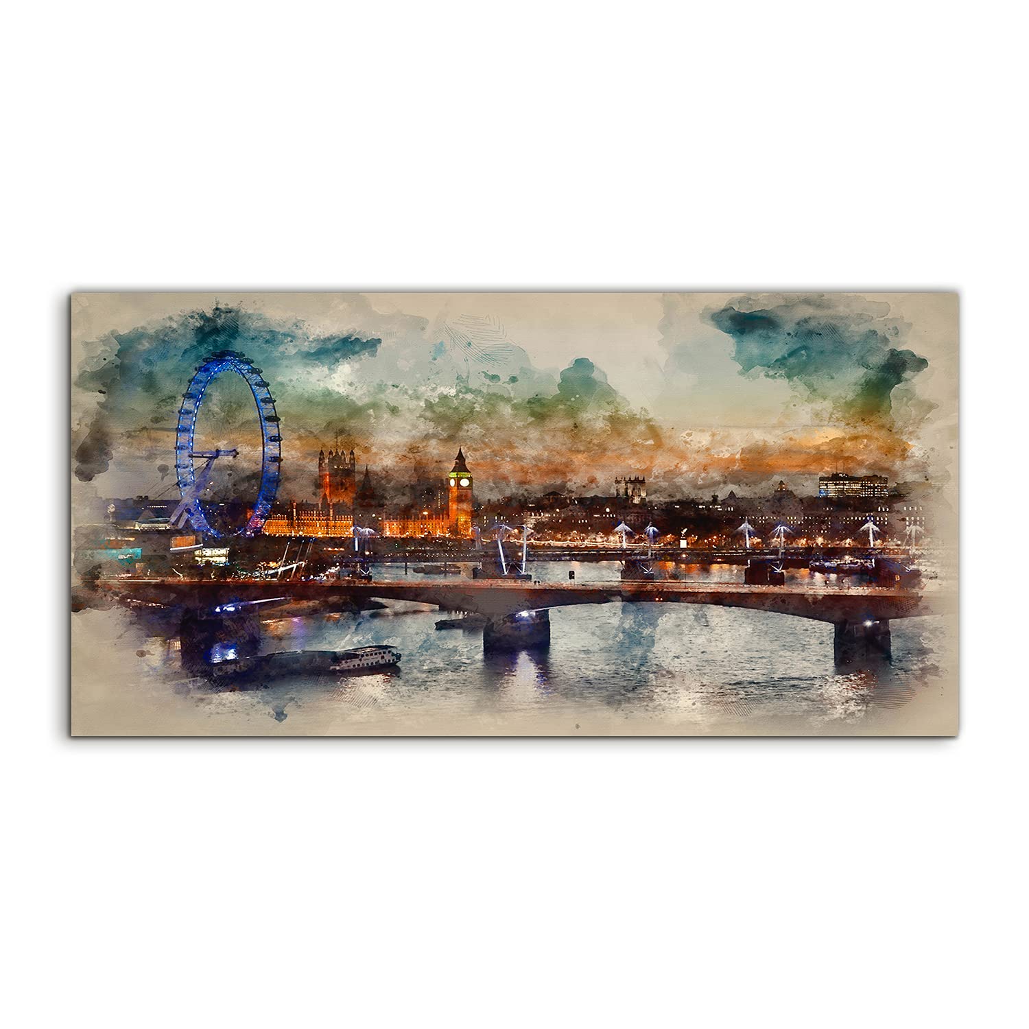 Coloray Pintura acrílica 100x50cm Arte Vidrio Acrílico Mural Sala De Estar Cuadro De Pared - London Devil Mill