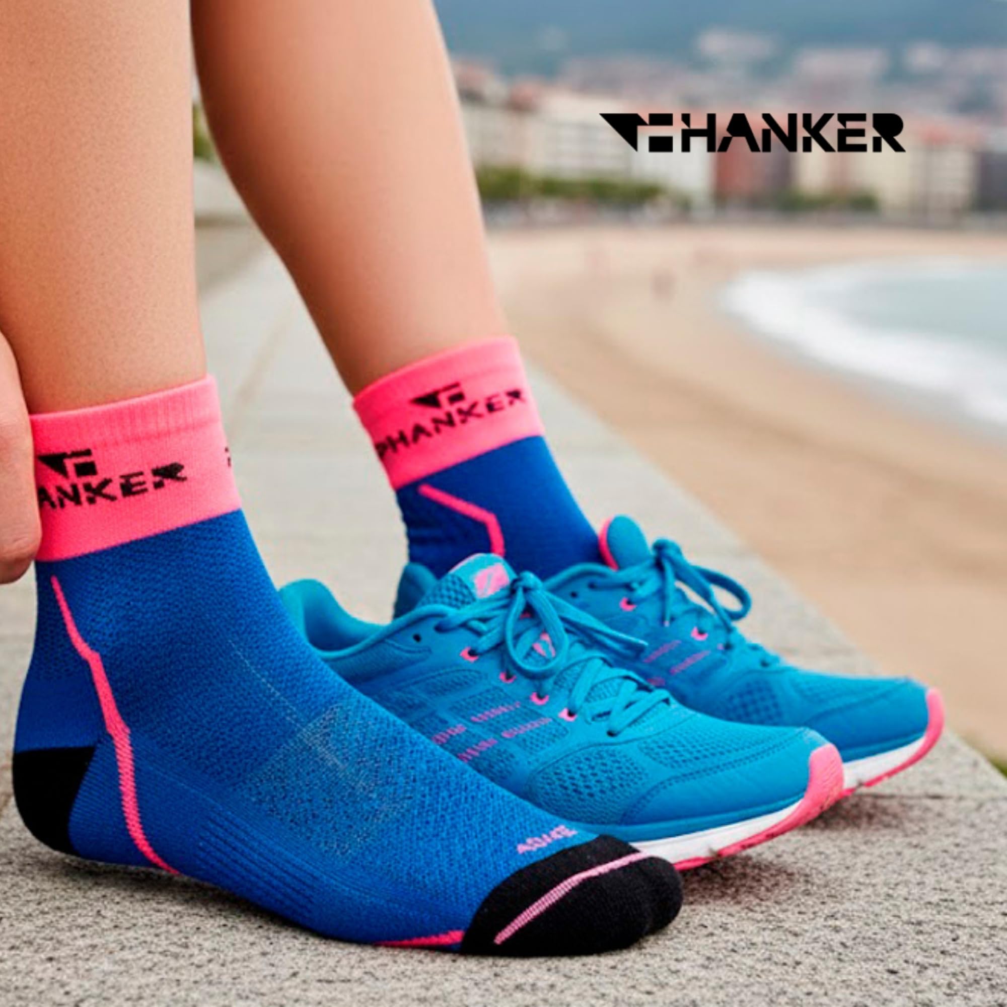 HANKER Calcetines Trail Running Hombre Mujer Sin Costuras Transpirables Antirozaduras Compresión