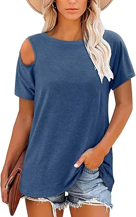 KISSMODA Summer Short Sleeve T Shirt Loose Fit Casual Dressy Women Top 2025 Trendy Ladies Fashion Blouses(S-3XL)
