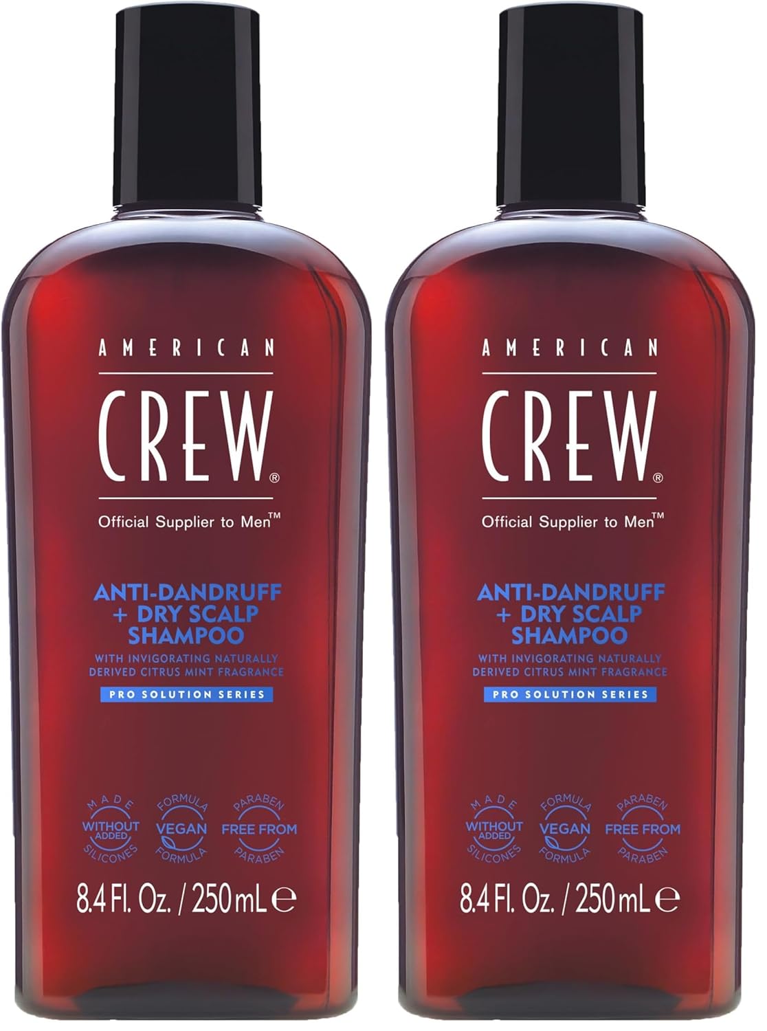 AMERICAN CREW Anti-Dandruff + Dry Scalp Shampoo for Men,Citrus Mint Scent,8.4 fl oz,(Pack of 2)