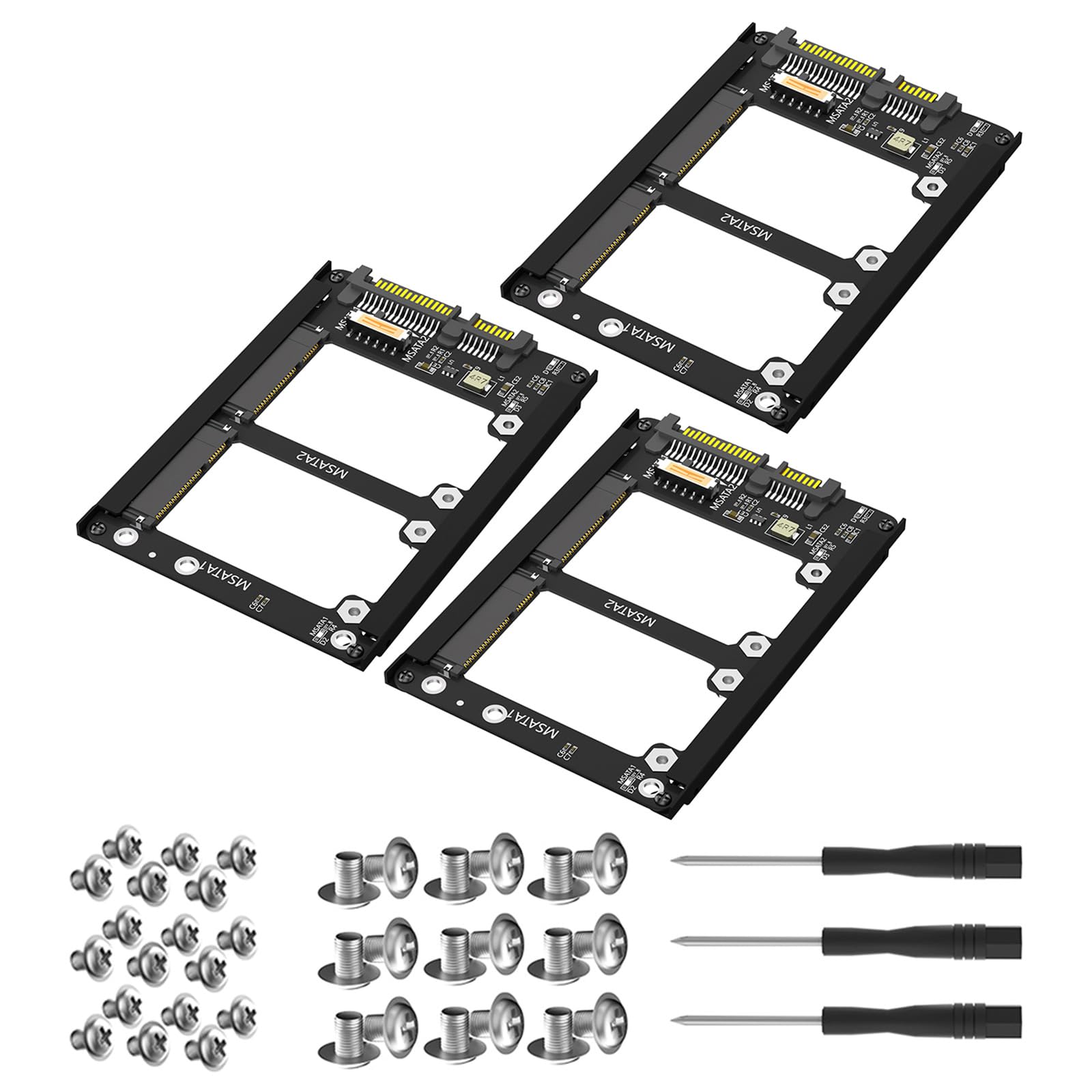 Adaptateur de stockage ATA 3 avec deux MSATA pleine longueur, 3 jeux
