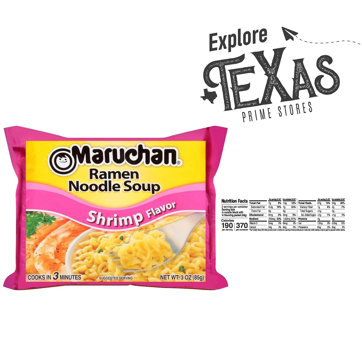 Maruchan - Lavinia Essentials Bundle: 24-Pack of Shrimp Instant Ramen Noodles 3 oz Pack + 1 Utility Prop.