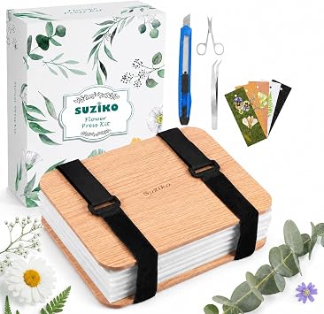 Suziko Flower Pressing Kit, 6 Layers, 6.3 x 8.3 inches, Suitable for Adults & Kids, Great Gift for Arts & Crafts Lovers