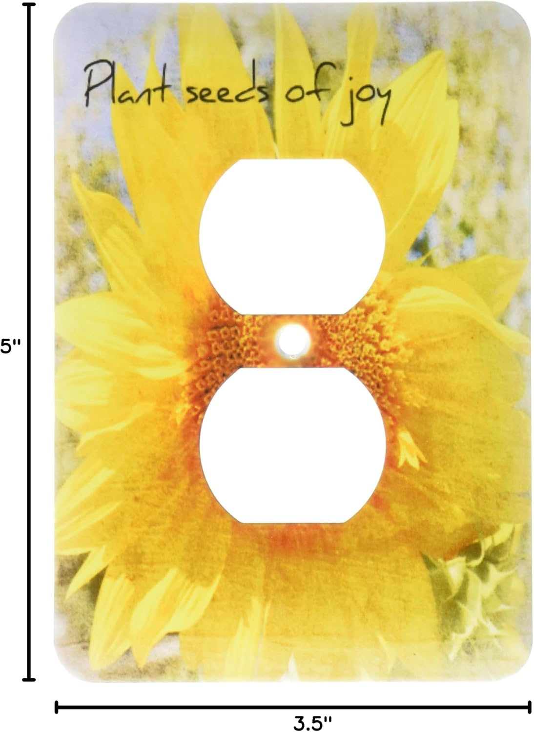 3dRose lsp_50577_6 Yellow Sunflower Plant Seeds Of Joy Inspirational Floral 2 Plug Outlet Cover