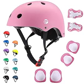 Adjustable Kids Toddler Helmet with Knee Pads,Elbow Pads & Wrist Guards,Bike Helmet for Ages 3-5,5-8,8-14,Boys & Girls Helmets and Pads Set for Skateboard,Skating,Biking,Cycling