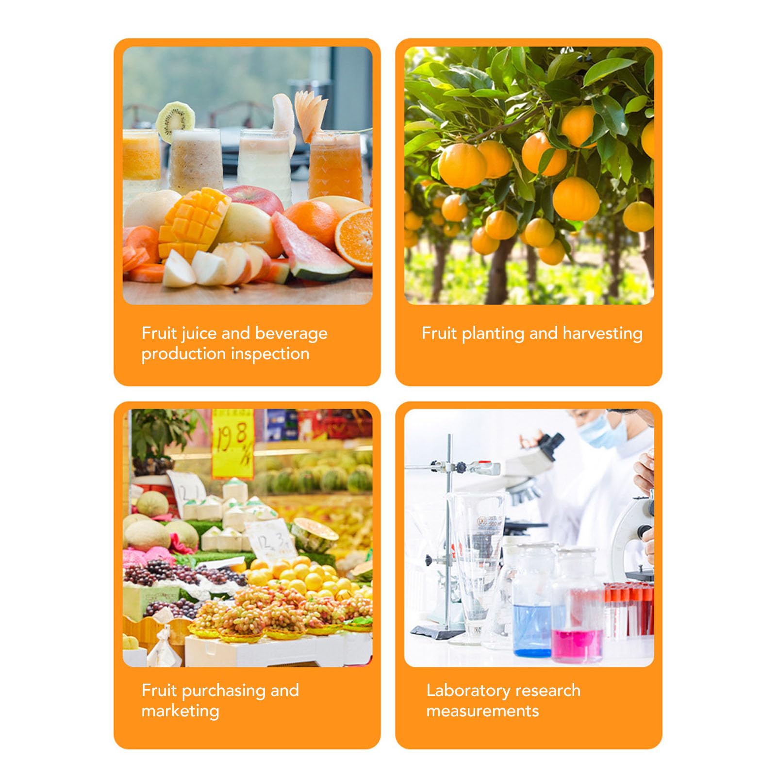 TOPINCN Medidor de Azúcar de Frutas, Refractómetro Digital Portátil de Alta Precisión Brix con Medición de un Botón para Análisis de Dulzor de Jugos de Frutas y Vinos (DLX‑SDJ1514（0‑55%）1.333‑1.430)