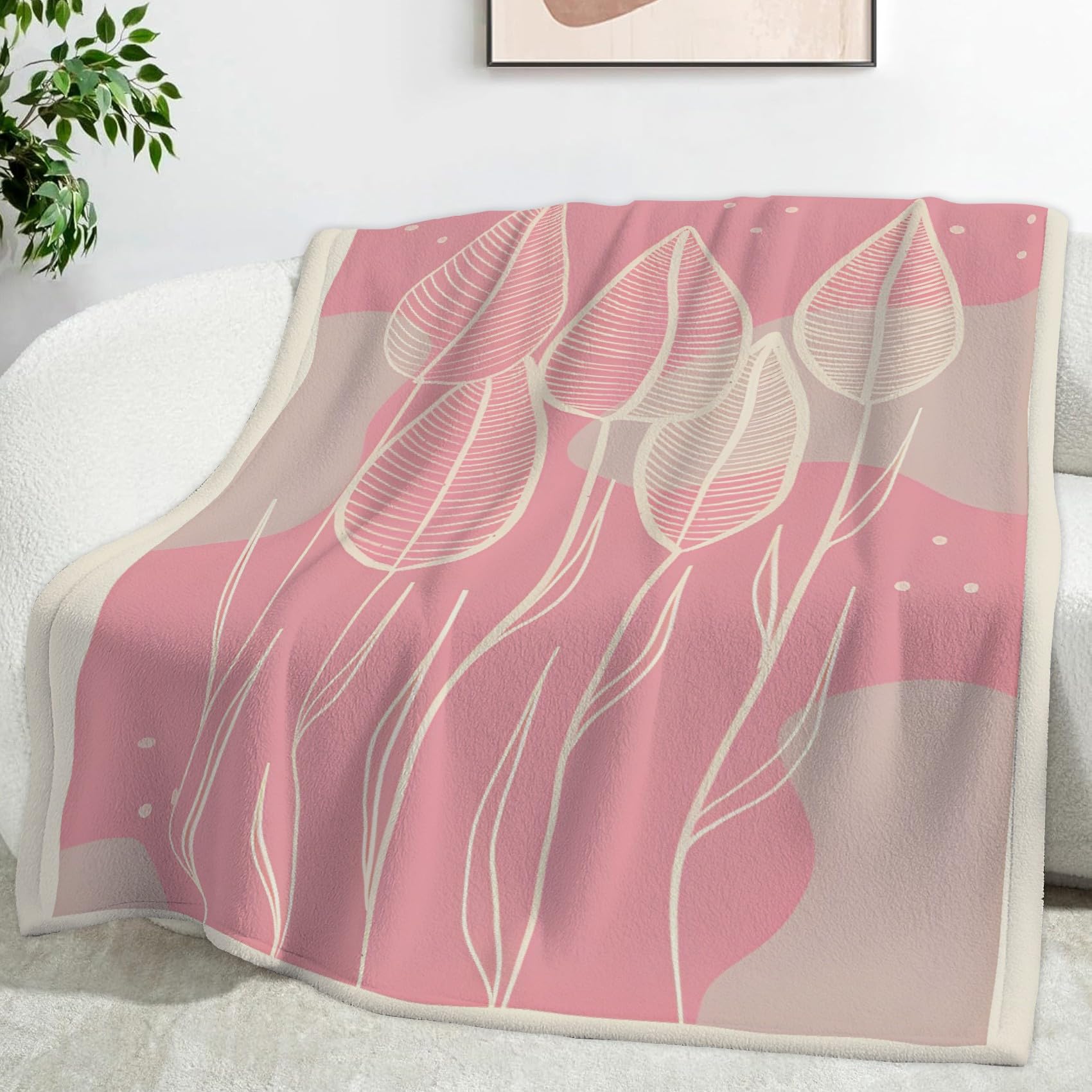 Plaid Polaire Microfibre de Qualité Supérieure Couverture Flanelle au Design Épuré