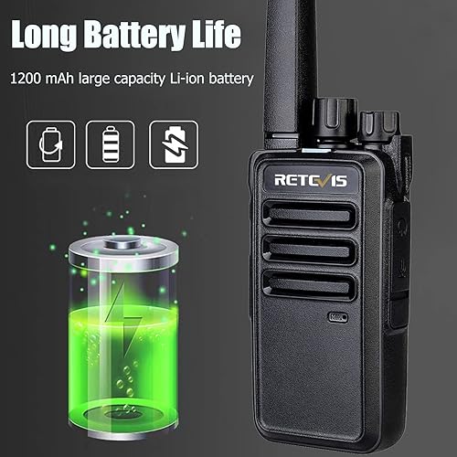 Miniatura 4 de Retevis RT68 Walkie Talkie para adultos, radios portátiles de dos vías de largo alcance, manos libres, radios de 2 vías recargables con base de