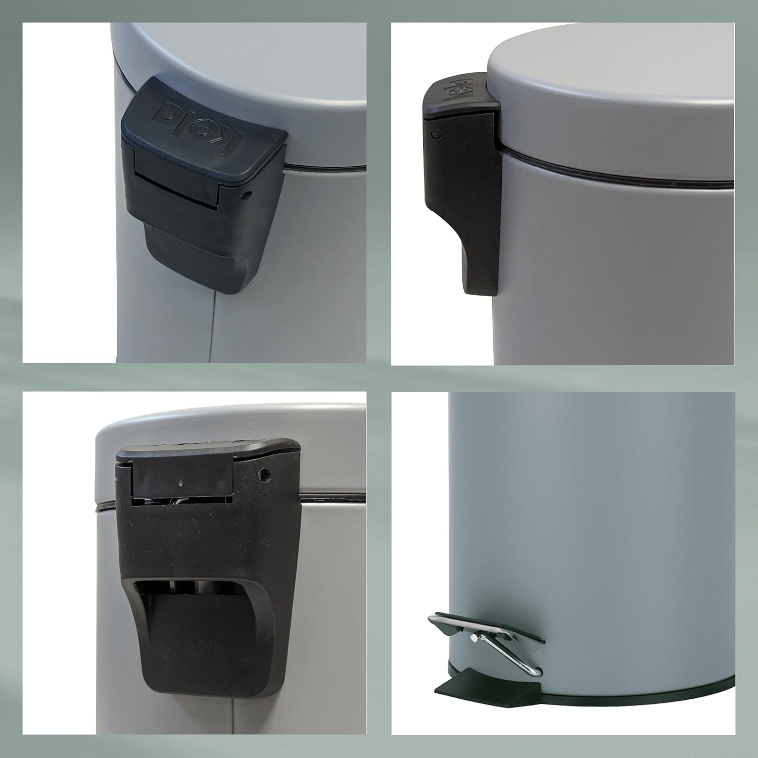 Kela 18172 Pedal Trash Can, Stainless Steel, Size: Diameter 6.7 x Height 10.0 inches (17 x 25.5 cm), Pedal Bin 3L, Stainless Steel Mat