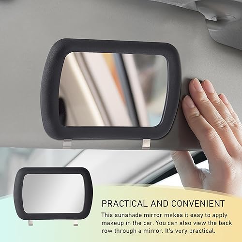 Miniatura 4 de yvshy 1 espejo de visera de automóvil, espejo de visera con clip de 6.5 x 4.3 pulgadas, espejo de maquillaje de alta definición para automóvil,