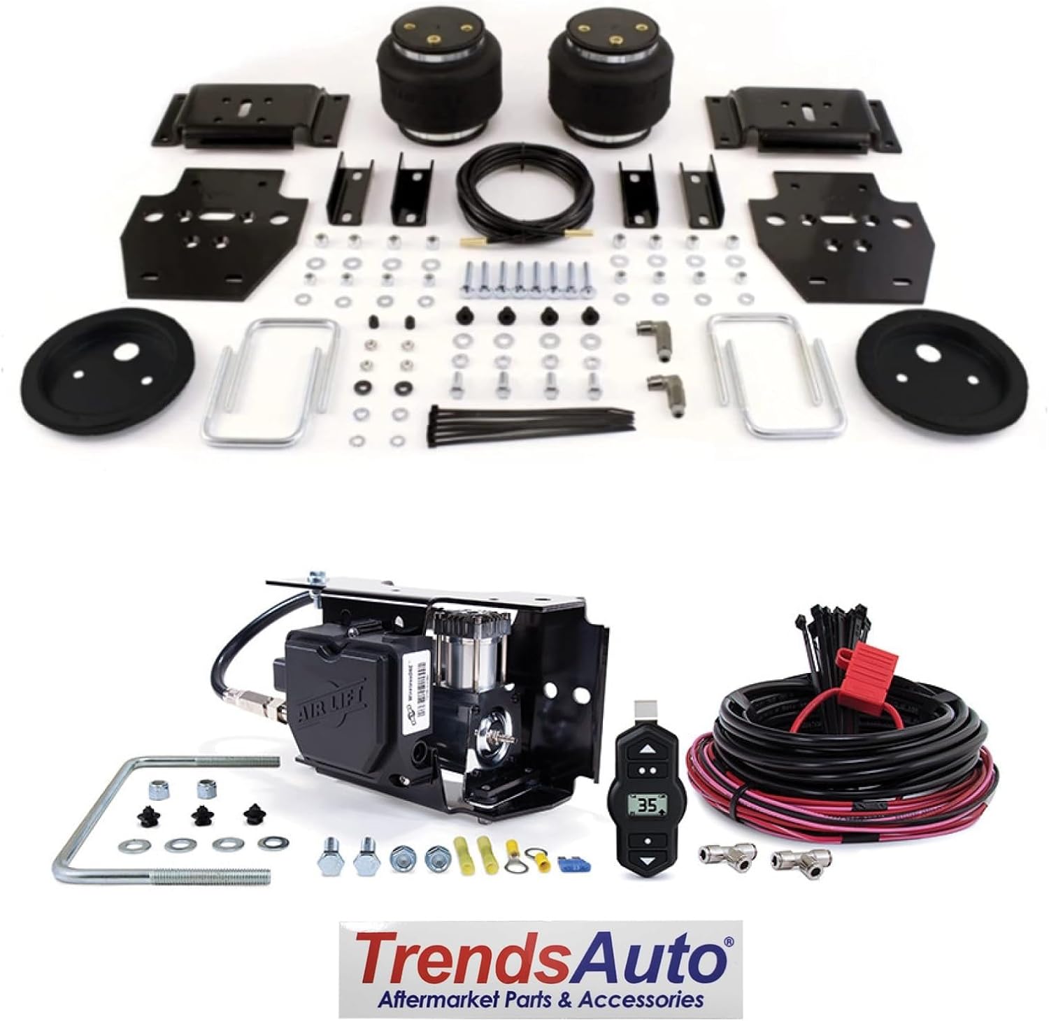 Air Lift LoadLifter 5000 Ultimate Air Spring Kit & WirelessOne 2nd Gen Air Compressor System with EZ Mount fits 2007 2021 Tundra | Single-Path Control | Includes TrendsAuto Decal