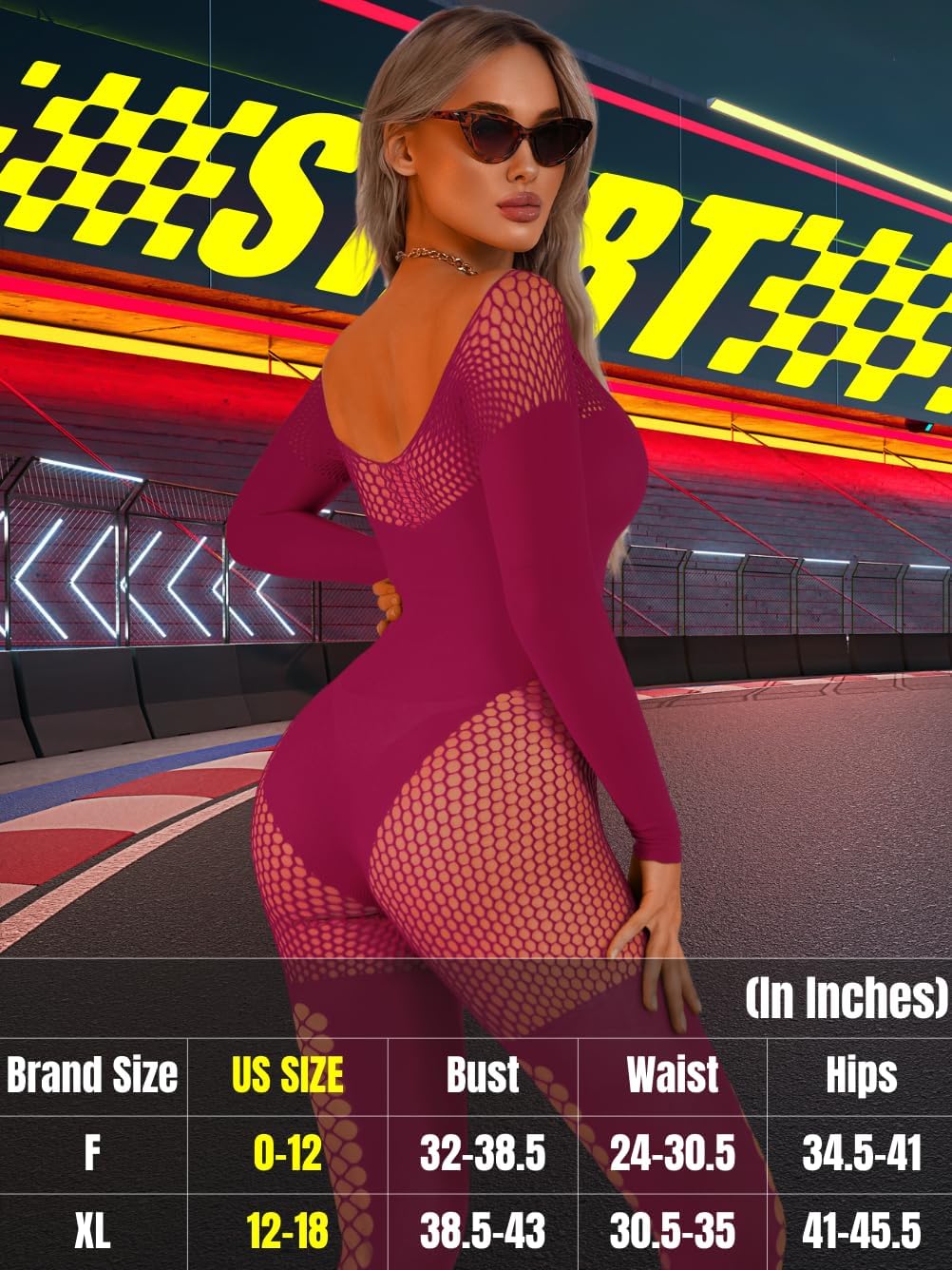 Womens Sexy Full Fishnet Bodysuit, One Piece Mesh Lace Jumpsuit Body Stockings, Rave Club Poster Exotic Dancer Outfit - Image 6