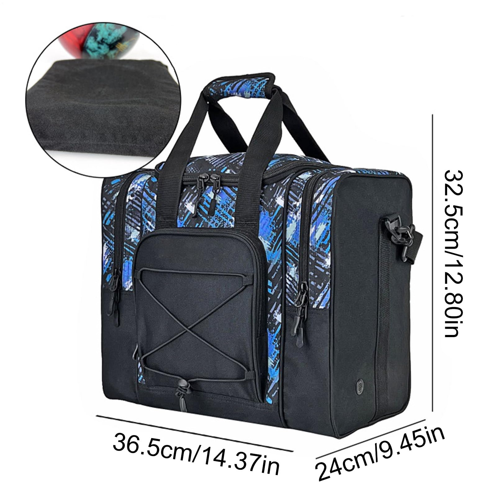 Bolos Tote Bag, Multiusos para 1 Bola, Ajustable con Correa Interior, 14,37 x 9,45 x 12,8 Pulgadas, Ideal para Hombres y Mujeres, Se référer au descriptif, Consulte la descripción