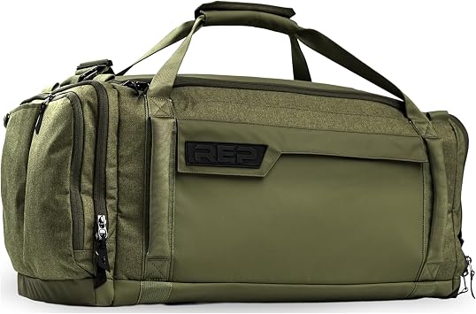 REP Fitness SLATE Gym Duffel Bag 50L 3,051 cu in Olive | Water-Resistant Workout Bag with Shoe Compartment, Backpack Straps & Laptop Sleeve