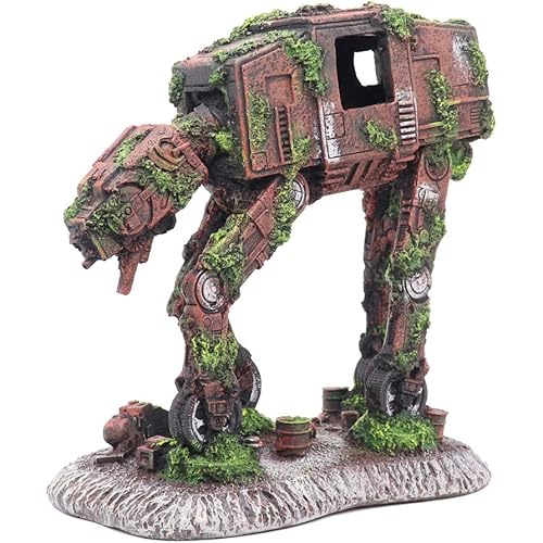 Ulifery Robot Dog Cool Walking Land Tank Aquarium Ornament Fish Tank Decorations for Betta