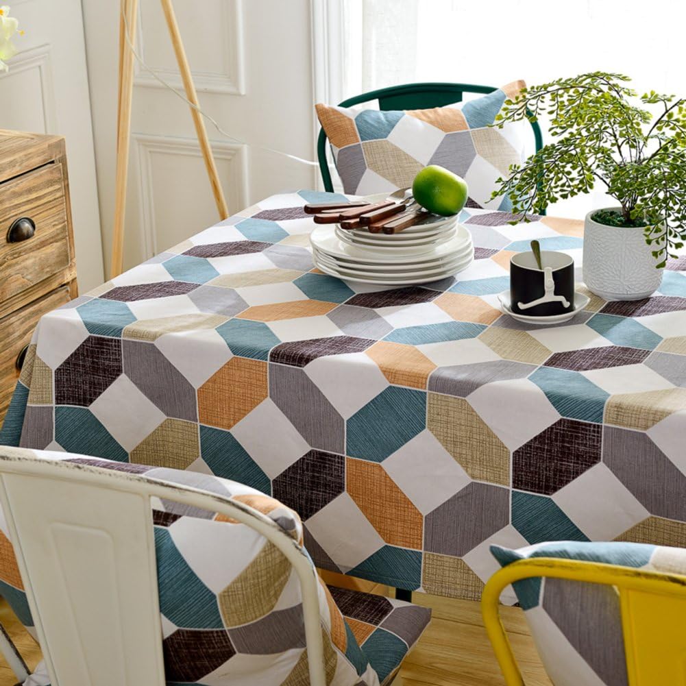 Lattice tablecloths for rectangle tables,Nordic simple modern cotton tablecloths square for dining table teapoy coffee table picnic tv cabinet desk-A 190x190cm(75x75inch)