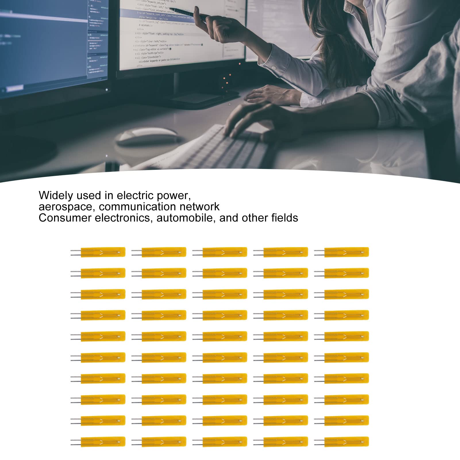 FLEXMAN 50Pcs Thin Film Thermistors, 0.15 Thickness Fast Speed Metal Film NTC Thermistor for Electric Power, Aerospace, Communication Network, Consumer Electronics, Automobile