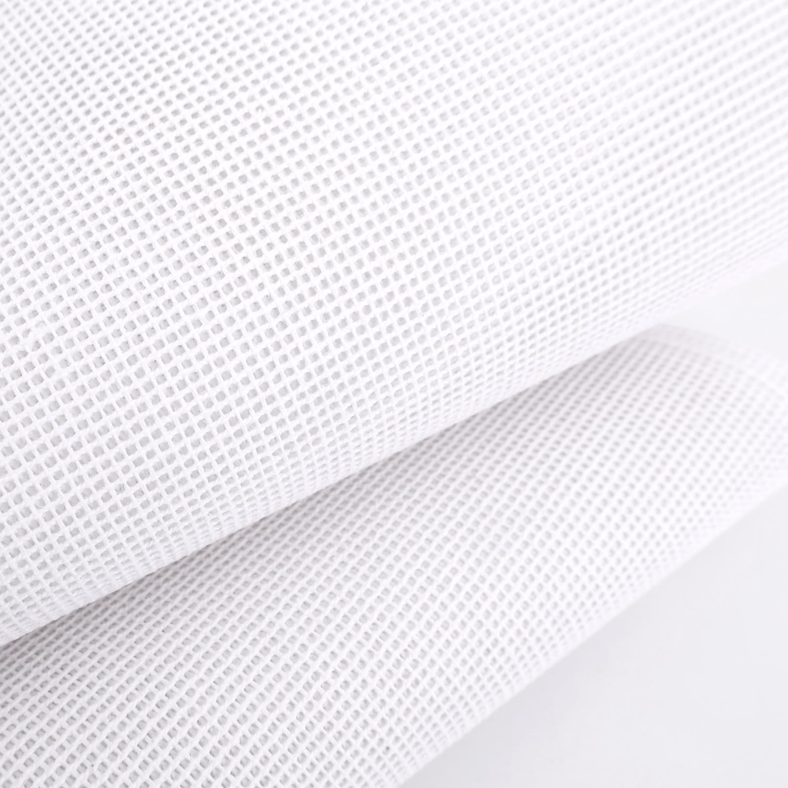 2pcs 14-Mesh Needlepoint Canvas, 20x20in/50x50cm Beginner-Friendly Polyester White Embroidery Fabric for Embroidery Cross Stitch Knitting & Crochet Projects