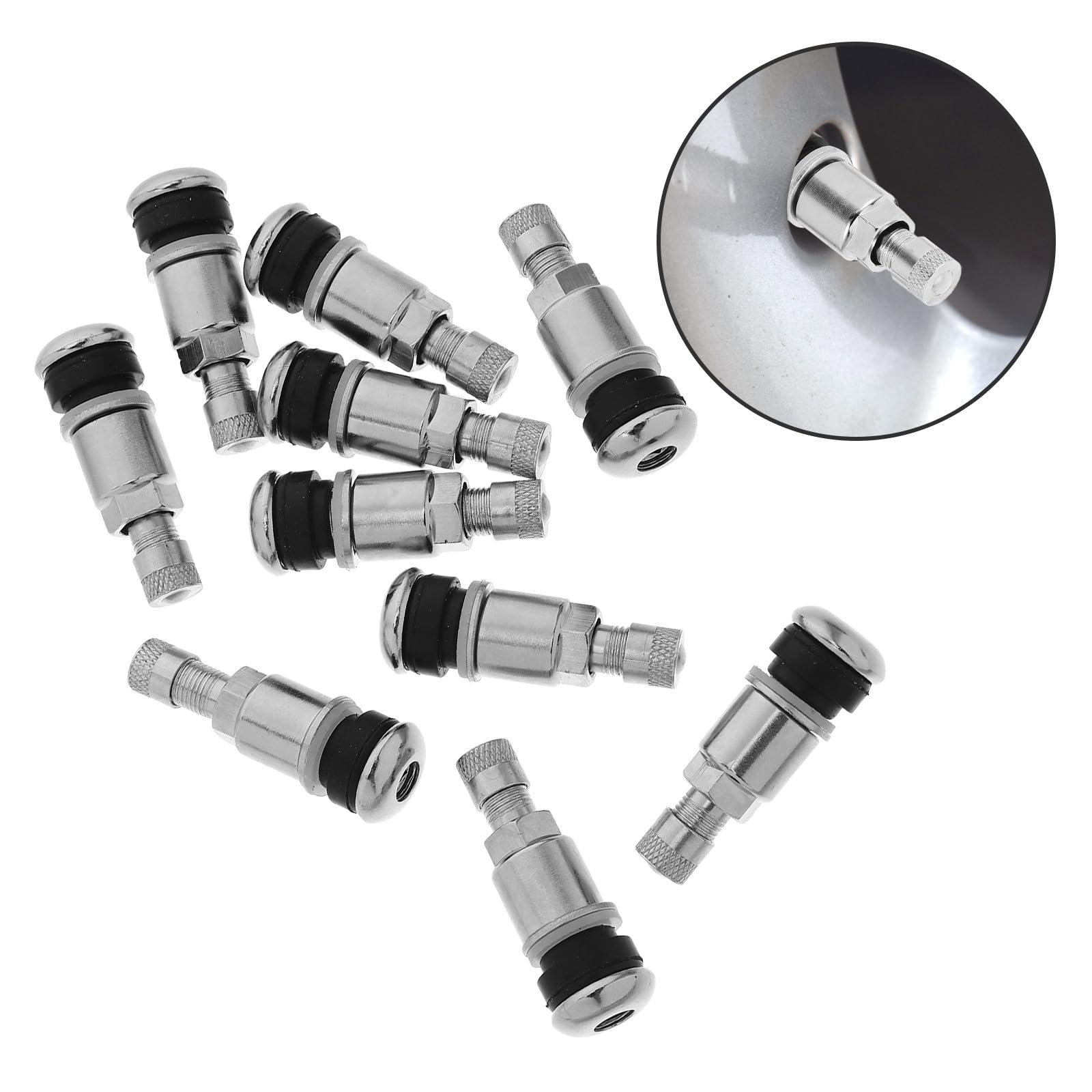 Generic 10 piezas Válvulas Metálicas de Tornillo para Neumáticos Resistentes y Seguras Compatibles con Coches y Camiones Reemplazo Duradero para Llantas Tubeless