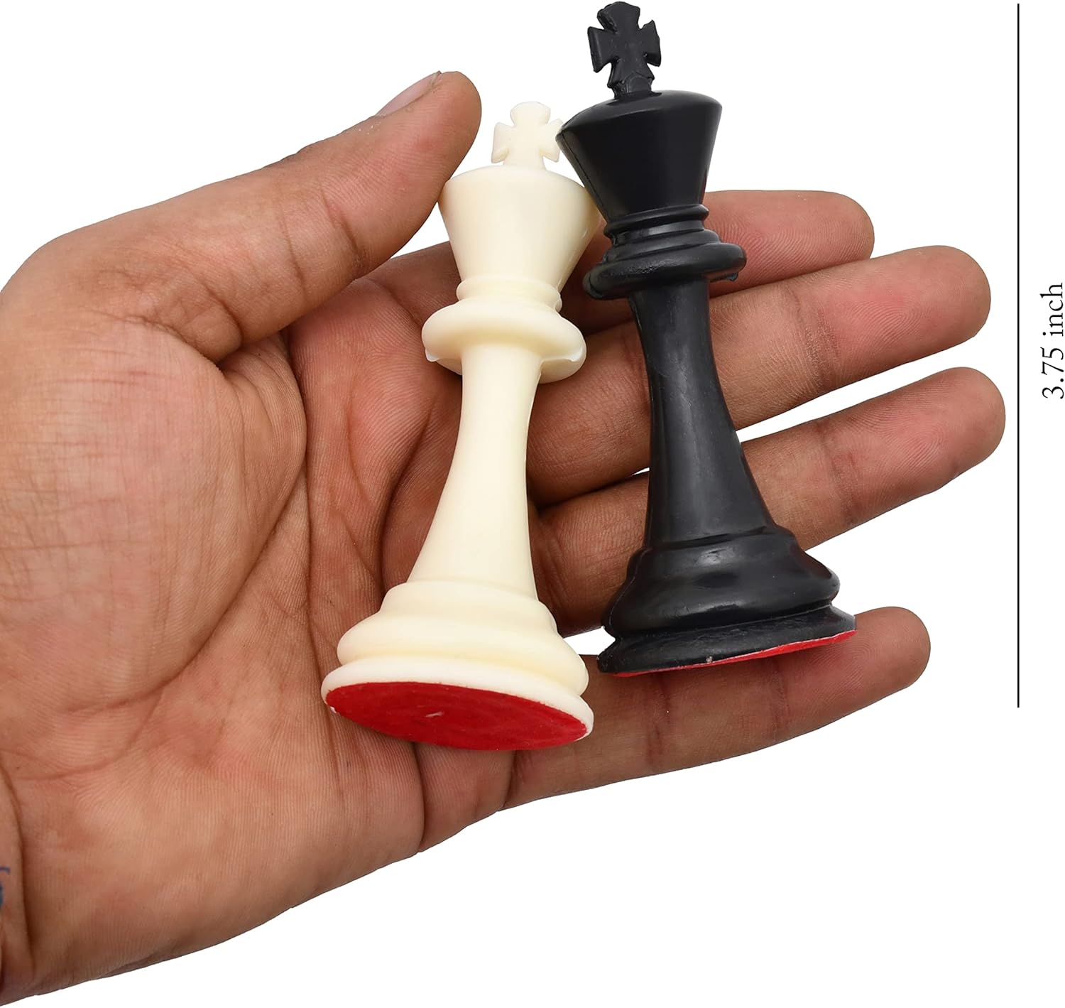 Durable Plastic Tournament Chess Pieces with 2 Extra Queens - Complete Set of 34 Standard Size Chessmen Staunton Coins (3.8" Inch King Height)
