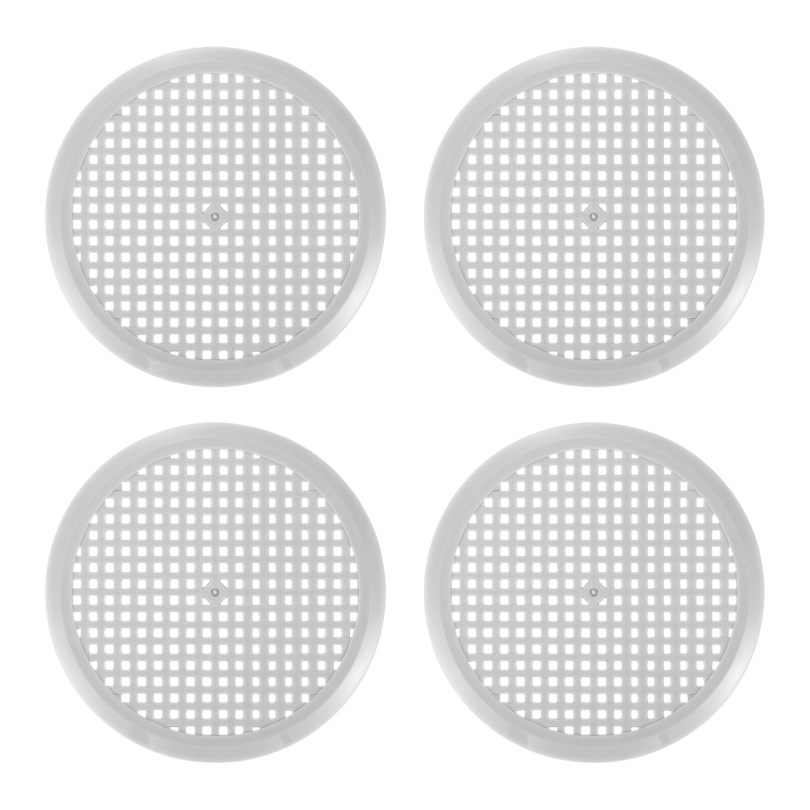 PATIKIL 3.9 Inch (100mm Openings) Round Air Vent Cover, 4PCS Plastic Circular Soffit Exhaust Vent Mesh Hole Ventilation Grille Cover for Bathroom Office Home Kitchen, Gray