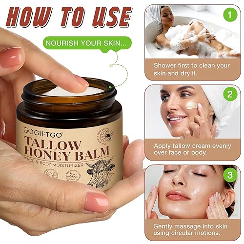 Miniatura 9 de Sargo de ternera para la piel, Sarga de res para la cara, Sarga de res y bálsamo de miel, bálsamo de miel batida alimentado con hierba, hidratante