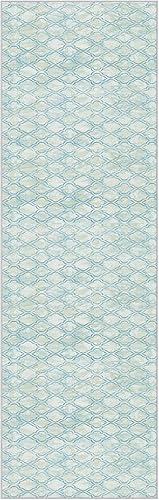GelPro NeverMove Alfombra de pasillo envejecida lavable a máquina, 24 x 76 pulgadas, color azul