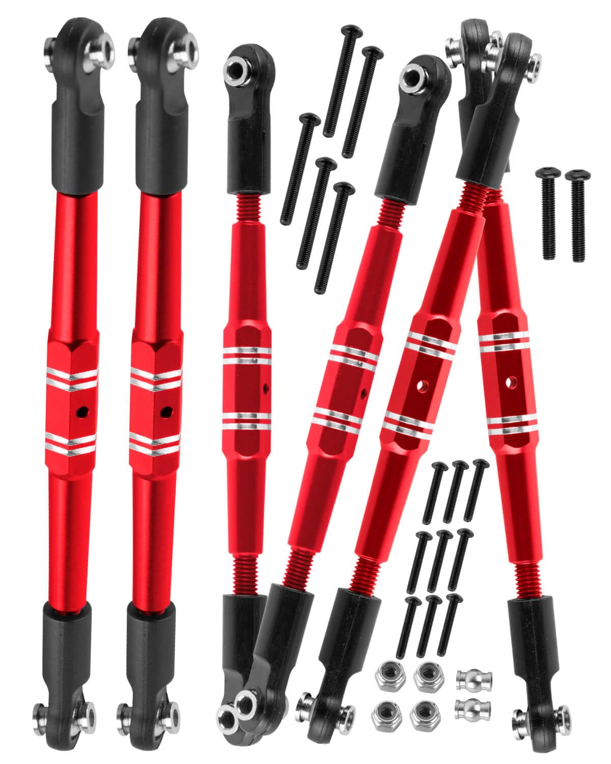 hopsupRC Upgrades Part Adjustable Turnbuckles Camber Links Toe Link for 1/10 Kraton 4X4 4S V2 BLX,Outcast 4X4 4S V2 BLX RC Car.Adjustable Turnbuckles Links Hops Up.Red