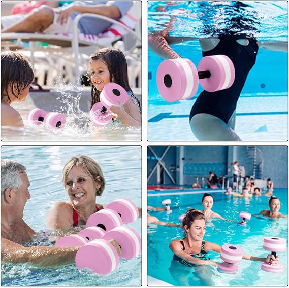 2Pc Water Dumbells Water Aerobic Exercise Foam Dumbbell Pool Resistance Aquatic Dumbbell EVA Yoga Barbell Exercise Fitness Equipment Exercises Equipment for Weight Loss