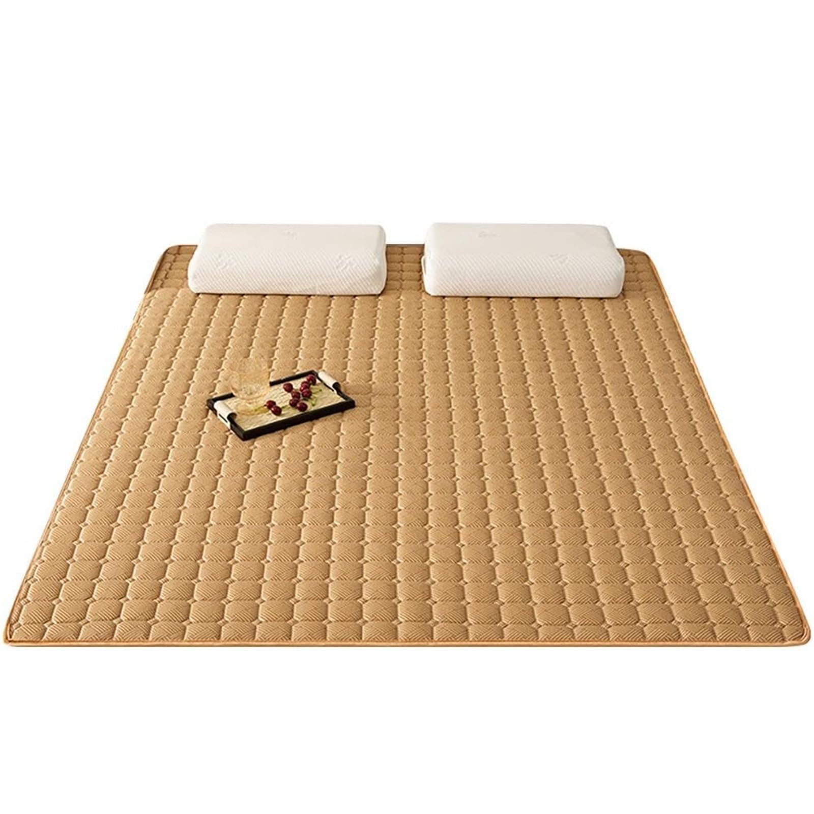 Foldable Ice Silk Sleeping Mat, Breathable Anti-Slip Cooling Topper Pad