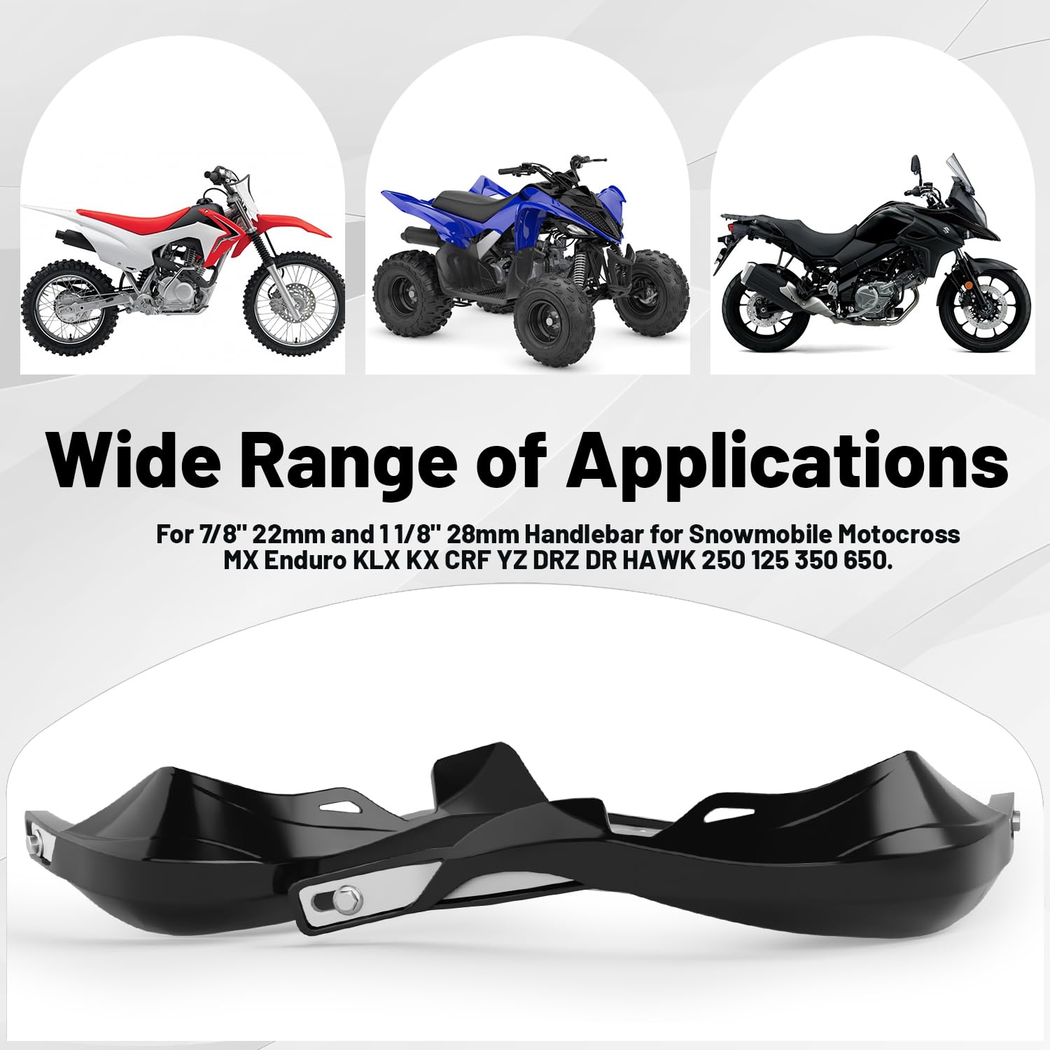 Handguards Motorrad, Handprotektoren Motorrad Handschutz Sturzschutz für 22 mm 28 mm Lenker Surron Beta 50 CRF XR YZF XC KX 125 150 250 300 Ebike Quad Pit Bike Motocross Enduro-Schwarz