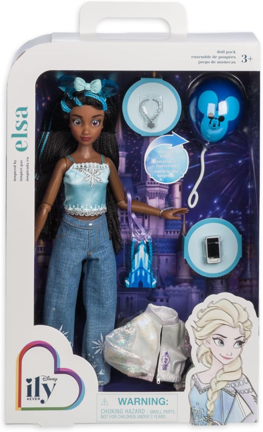Disney Store Official Elsa ILY 4EVER Doll – Poseable Toy with Minnie Mouse Headband, Mickey Balloon, Park Snack Surprise & Other Accessories – Inspired by Frozen – 11 inches - Image 9