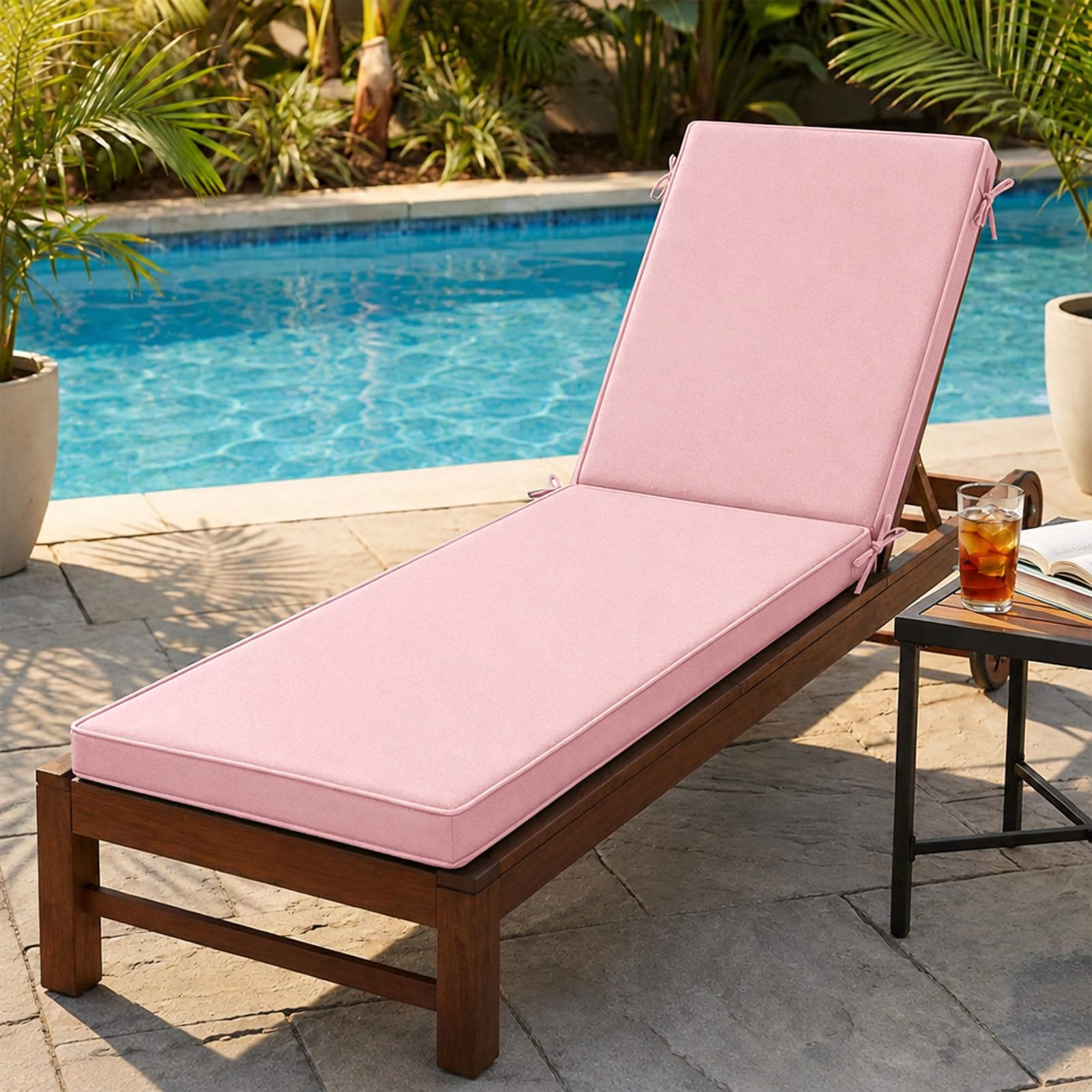 AZMAHT Sun Lounger Cushion Replacement,Waterproof Garden Sunbed Cushion