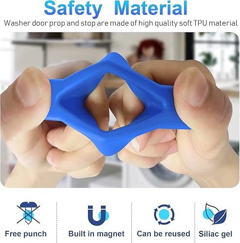 Miniatura 6 de Accesorio magnético para puerta de lavadora con 3 cierres metálicos adhesivos, soporte para puerta de lavadora que puede ayudar a que tu lavadora se