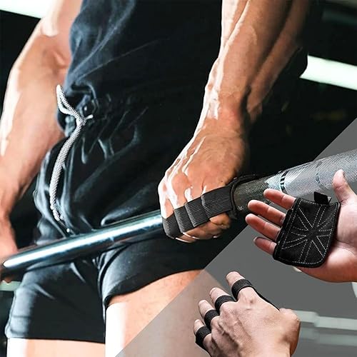 Miniatura 2 de Agarres de entrenamiento de cuero natural, protección de manos, 1 par de guantes de gimnasio sin dedos, alternativa mejorada, prevención de ampollas