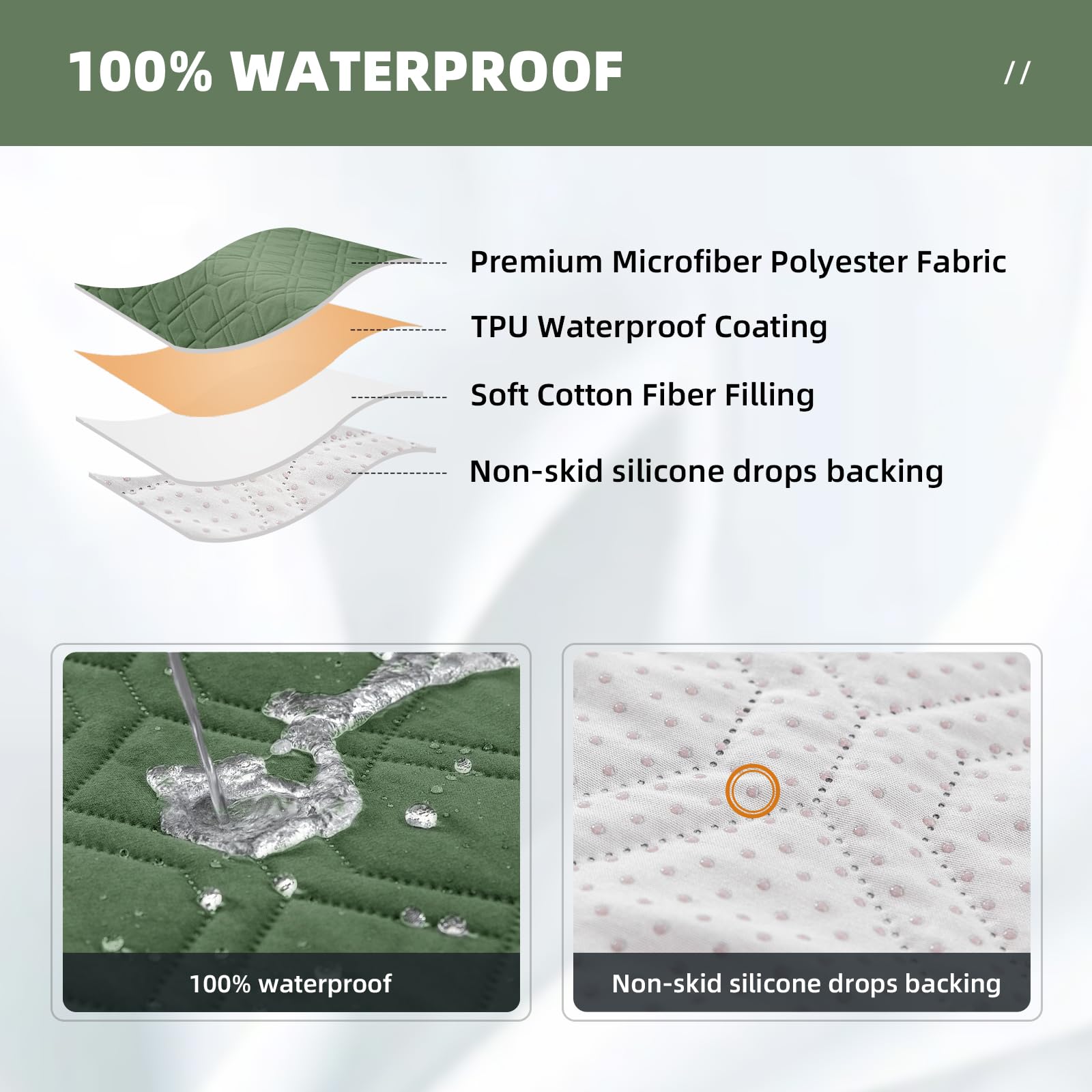 RAPRAP 100% Waterproof Armchair Cover with Side Pockets - Image 4