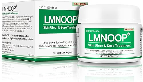 LMNOOP® Ungüento curativo de úlceras cutáneas, para úlceras de pies y piernas, llagas, úlceras varicosas, úlceras por estasis, úlceras por decúbito,