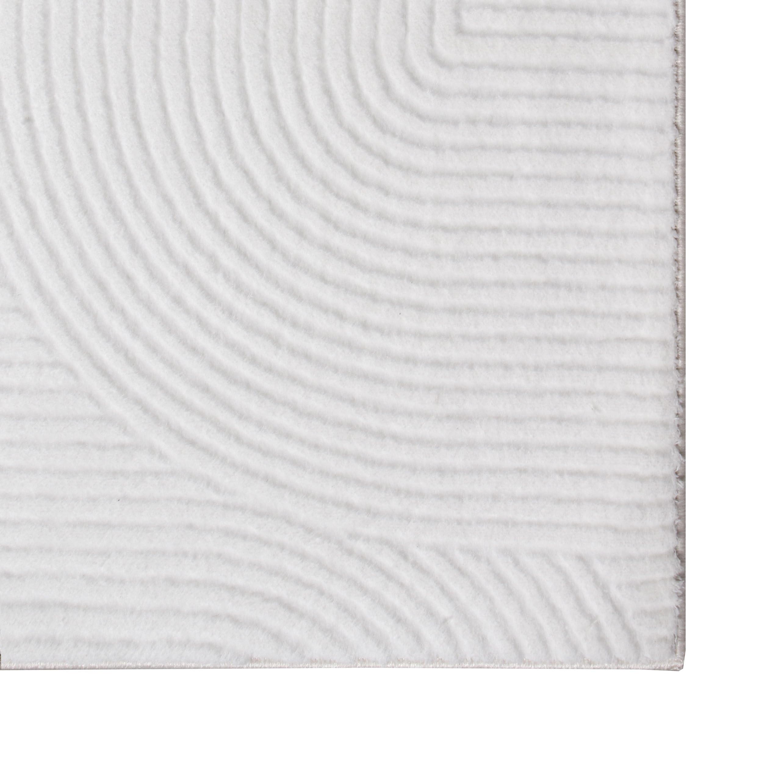 Teppich-Traum Teppich Linienmuster Weiß Waschbar 3D rutschfest 200x280 cm | Weich, bis 30 °C waschbar, pflegeleicht, rutschfest, langlebig, strapazierfähig, OEKO-TEX geprüft, Wohn- & Esszimmer